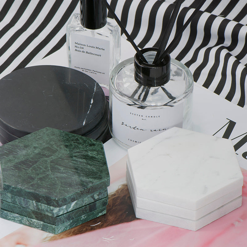 Hexagonal Marble Coasters